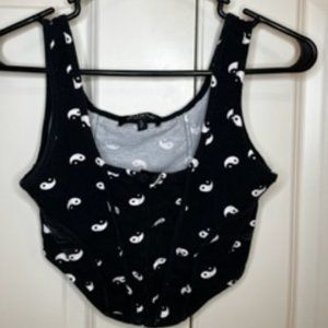 Yin and Yang Cropped Corset
